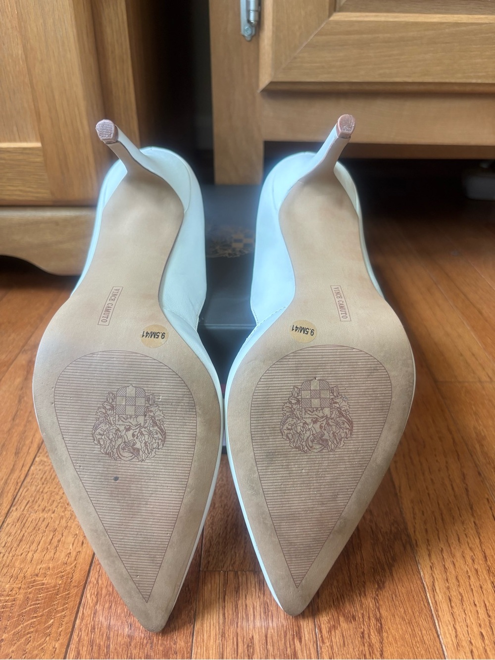 Vince Camuto Milk White Pointed-Toe Leather Pumps - Picture 7 of 7
